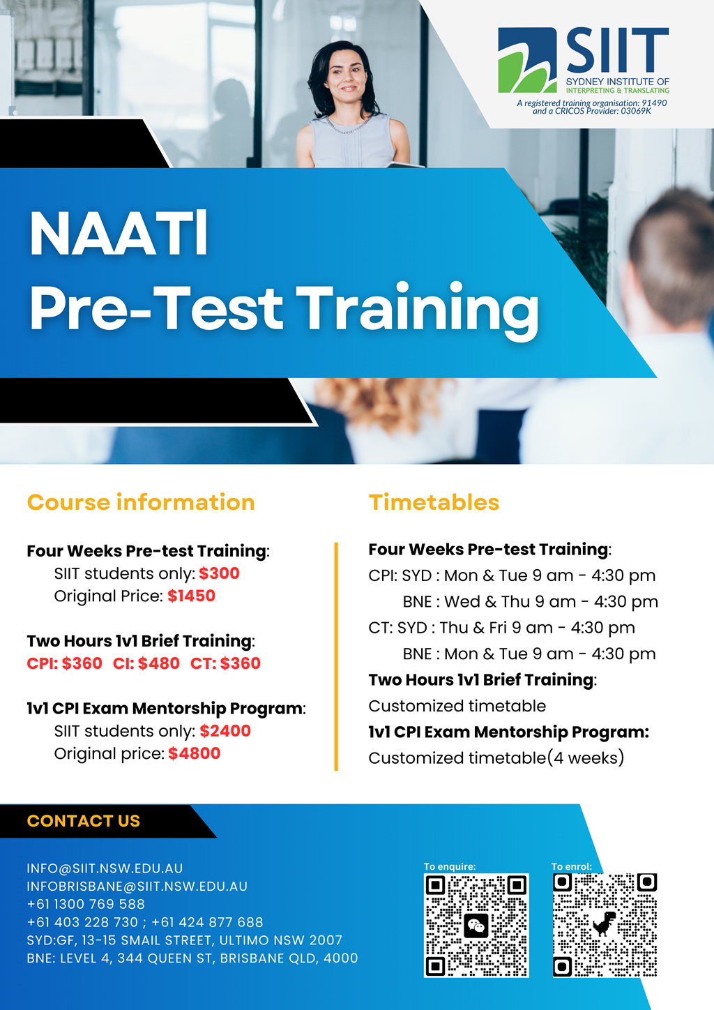 Pre-test training 2026 Flyer